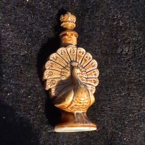 Miniature Antique Ceramic Peacock Perfume bottle - Germany